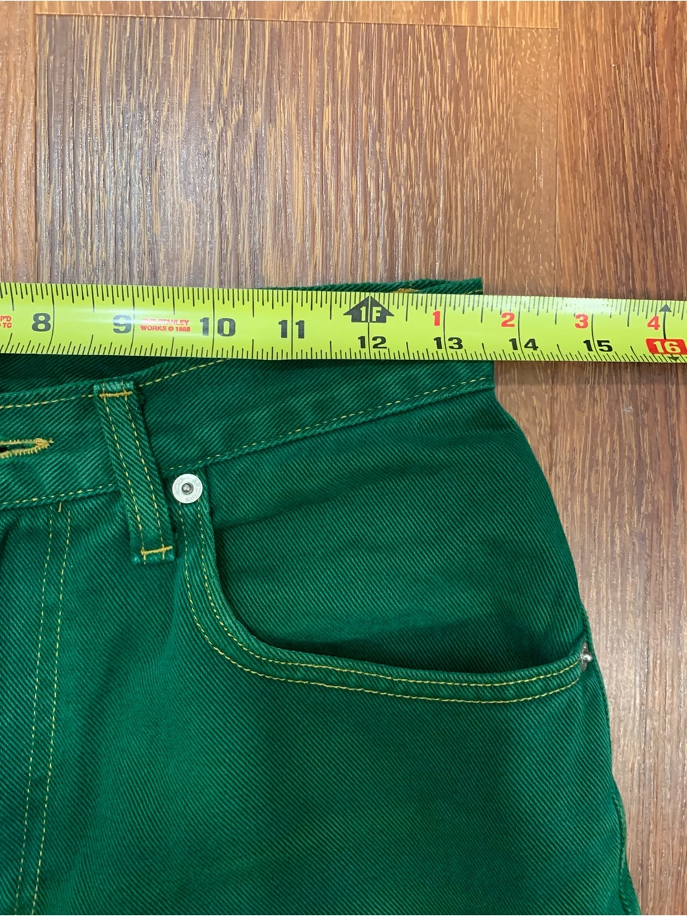 VTG Green Armani Jeans Women’s Size 8 Retro 1980s 1990s Made in USA 100% Cotton - Picture 8 of 14